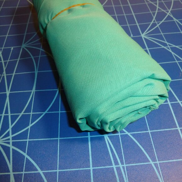 Luxurious fabric made from silk cotton nylon and rayon in solid turquoise color - Picture 2 of 2